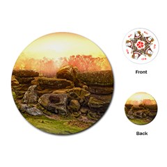 Rocks Outcrop Landscape Formation Playing Cards (round)  by Celenk