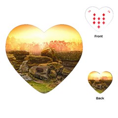 Rocks Outcrop Landscape Formation Playing Cards (heart)  by Celenk