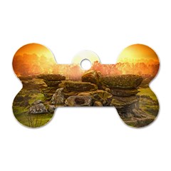 Rocks Outcrop Landscape Formation Dog Tag Bone (two Sides) by Celenk