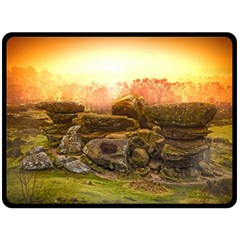 Rocks Outcrop Landscape Formation Fleece Blanket (large)  by Celenk