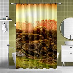 Rocks Outcrop Landscape Formation Shower Curtain 48  X 72  (small)  by Celenk