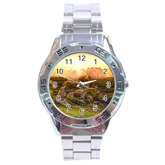 Rocks Outcrop Landscape Formation Stainless Steel Analogue Watch by Celenk