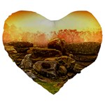 Rocks Outcrop Landscape Formation Large 19  Premium Heart Shape Cushions Front