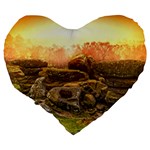 Rocks Outcrop Landscape Formation Large 19  Premium Heart Shape Cushions Back