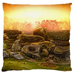 Rocks Outcrop Landscape Formation Large Flano Cushion Case (two Sides) by Celenk