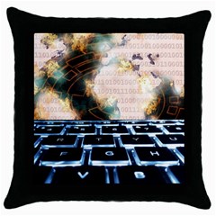 Ransomware Cyber Crime Security Throw Pillow Case (black) by Celenk