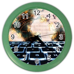 Ransomware Cyber Crime Security Color Wall Clocks by Celenk