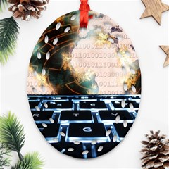 Ransomware Cyber Crime Security Ornament (oval Filigree) by Celenk