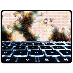 Ransomware Cyber Crime Security Double Sided Fleece Blanket (large)  by Celenk