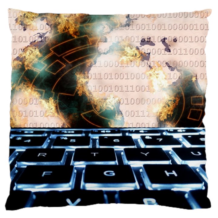 Ransomware Cyber Crime Security Standard Flano Cushion Case (Two Sides)