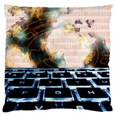 Ransomware Cyber Crime Security Large Flano Cushion Case (two Sides) by Celenk