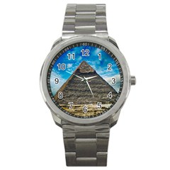 Pyramid Egypt Ancient Giza Sport Metal Watch by Celenk