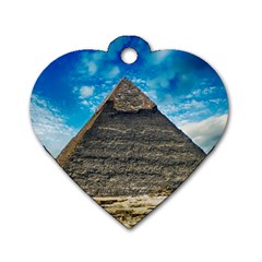 Pyramid Egypt Ancient Giza Dog Tag Heart (one Side) by Celenk