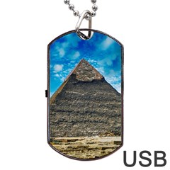 Pyramid Egypt Ancient Giza Dog Tag Usb Flash (one Side) by Celenk