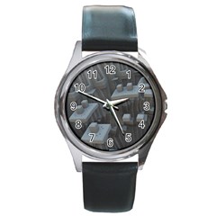 Backdrop Pattern Surface Texture Round Metal Watch