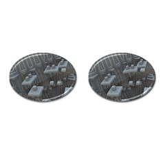 Backdrop Pattern Surface Texture Cufflinks (Oval)