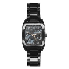 Backdrop Pattern Surface Texture Stainless Steel Barrel Watch