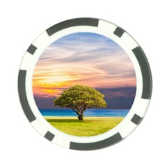 Tree Sea Grass Nature Ocean Poker Chip Card Guard by Celenk