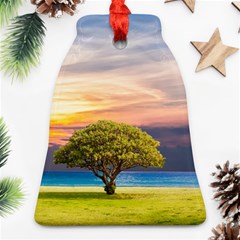 Tree Sea Grass Nature Ocean Bell Ornament (two Sides) by Celenk