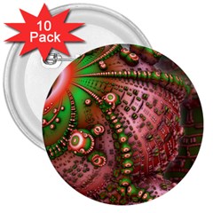 Fractal Symmetry Math Visualization 3  Buttons (10 Pack)  by Celenk