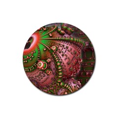 Fractal Symmetry Math Visualization Rubber Coaster (round)  by Celenk