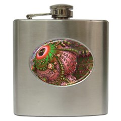 Fractal Symmetry Math Visualization Hip Flask (6 Oz) by Celenk