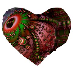 Fractal Symmetry Math Visualization Large 19  Premium Heart Shape Cushions by Celenk