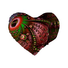 Fractal Symmetry Math Visualization Standard 16  Premium Flano Heart Shape Cushions by Celenk