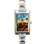 Mountain Sky Landscape Nature Rectangle Italian Charm Watch Front