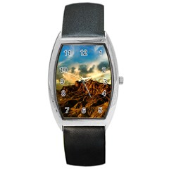 Mountain Sky Landscape Nature Barrel Style Metal Watch