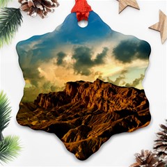 Mountain Sky Landscape Nature Snowflake Ornament (Two Sides)