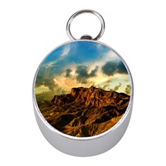 Mountain Sky Landscape Nature Mini Silver Compasses