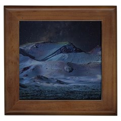 Landscape Night Lunar Sky Scene Framed Tiles by Celenk