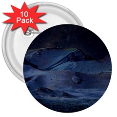 Landscape Night Lunar Sky Scene 3  Buttons (10 Pack)  by Celenk