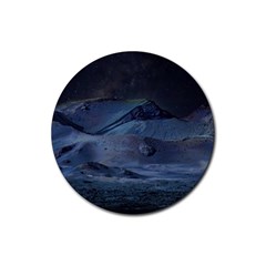 Landscape Night Lunar Sky Scene Rubber Round Coaster (4 Pack)  by Celenk