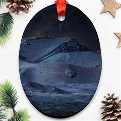 Landscape Night Lunar Sky Scene Oval Ornament (two Sides) by Celenk