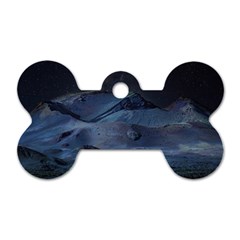 Landscape Night Lunar Sky Scene Dog Tag Bone (one Side) by Celenk