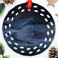 Landscape Night Lunar Sky Scene Round Filigree Ornament (two Sides) by Celenk