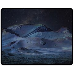 Landscape Night Lunar Sky Scene Double Sided Fleece Blanket (medium)  by Celenk