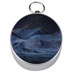 Landscape Night Lunar Sky Scene Silver Compasses by Celenk