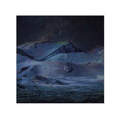 Landscape Night Lunar Sky Scene Small Satin Scarf (square) by Celenk