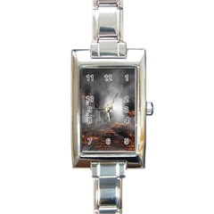 Armageddon Destruction Apocalypse Rectangle Italian Charm Watch by Celenk