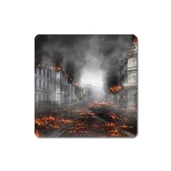 Armageddon Destruction Apocalypse Square Magnet by Celenk