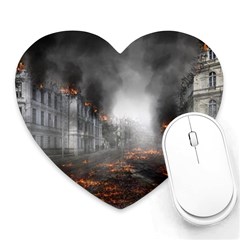 Armageddon Destruction Apocalypse Heart Mousepads by Celenk