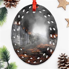 Armageddon Destruction Apocalypse Ornament (oval Filigree) by Celenk