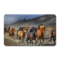 Horses Stampede Nature Running Magnet (rectangular) by Celenk