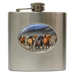 Horses Stampede Nature Running Hip Flask (6 Oz)