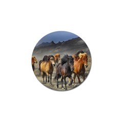 Horses Stampede Nature Running Golf Ball Marker by Celenk