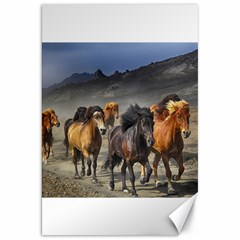 Horses Stampede Nature Running Canvas 20  X 30   by Celenk