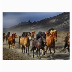 Horses Stampede Nature Running Large Glasses Cloth by Celenk